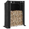 vidaxL Firewood Rack with Rain Cover 59.1"x23.6"x78.7" Galvanized Steel
