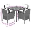 vidaXL Garden Dining Set Black