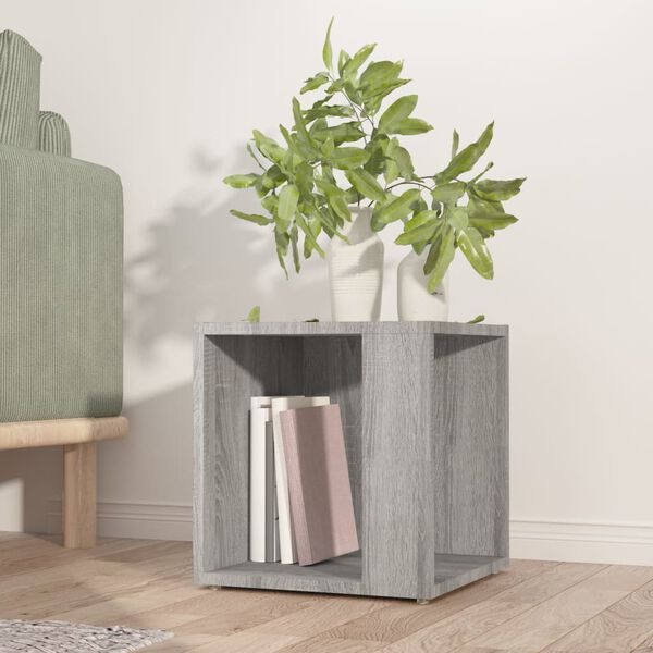 vidaXL Side Table Grey Sonoma Engineered Wood Small Side Table Square