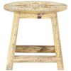 vidaXL Stool Brown with white patterns Solid mango wood 15.0x15.0x13.8 in