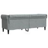 vidaXL Chesterfield Sofa Light Grey 100% Polyester, Plywood, Solid Wood