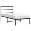 vidaXL Bed Frame Black Powder-Coated Steel Twin Modern Bed Frame