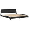 vidaXL Bed Frame "Viana" without Mattress Black and White 72"x83.9"Faux Leather