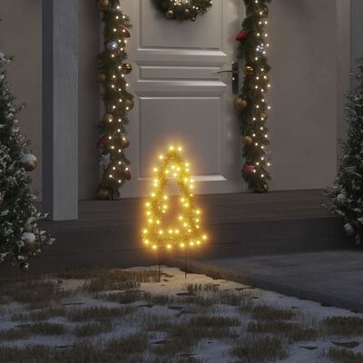 vidaXL Christmas Light Decorations with Spikes 3 pcs Tree 50 LEDs 11.8"