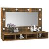 vidaXL Mirror Cabinet Smoked Oak Engineered Wood, Acrylic Medium