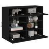 vidaXL TV Wall Cabinet Black Engineered wood and glass Medium