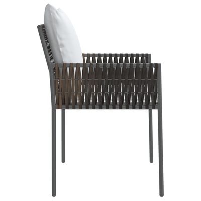 vidaXL Patio Chairs with Cushions 6 pcs Brown 21.3"x24"x32.7" Poly Rattan