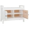 vidaXL Hall Bench White Solid Pine Wood Medium Hall Bench Rectangular