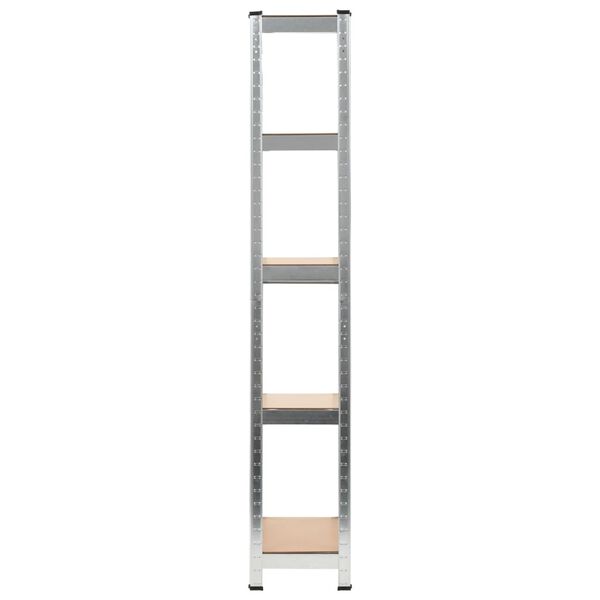 vidaXL 5-Layer Storage Shelf Silver Steel&Engineered Wood