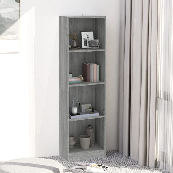 vidaXL Book Cabinet Grey sonoma Engineered wood Tall Book Cabinet