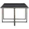vidaXL Outdoor Dining Set Grey Rattan + Dark Grey Cushion