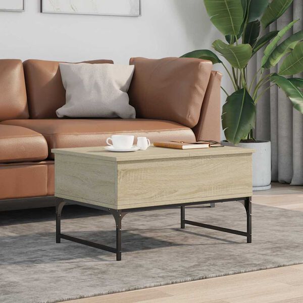 vidaXL Coffee Table Sonoma oak Engineered wood and metal