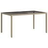 vidaXL Garden Table Beige and Black