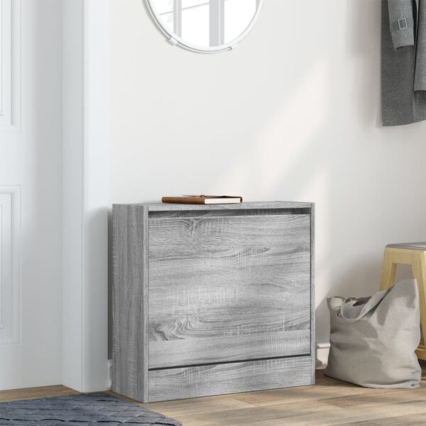 vidaXL Shoe Cabinet Gray Sonoma Engineered Wood