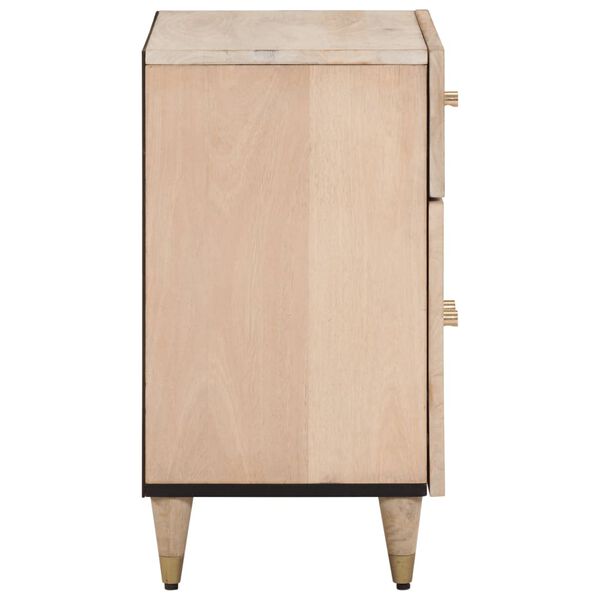 vidaXL Bedside Cabinet Bleached natural Solid mango wood, engineered wood