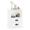 vidaXL Bedside Cabinet High gloss white Engineered wood Compact