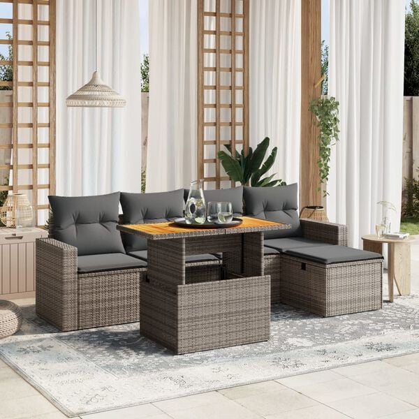 vidaXL Garden Sofa Set Grey