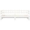 vidaXL Day Bed White Solid Pine Wood Standard