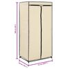 vidaXL Wardrobe Cream Iron and 100% polyester Compact Wardrobe