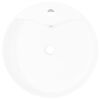 vidaXL Ceramic Bathroom Sink Basin Faucet/Overflow Hole White Round
