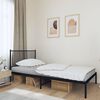 vidaXL Bed Frame Black Powder-Coated Steel Single Bed Frame