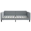vidaXL Daybed With Trundle Light Grey Fabric Single