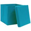 vidaXL Storage Box Set of 4 Baby Blue Non-Woven Fabric (100% Polyester)