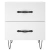 vidaXL Bedside Cabinet Set of 2 White Engineered wood, iron Medium