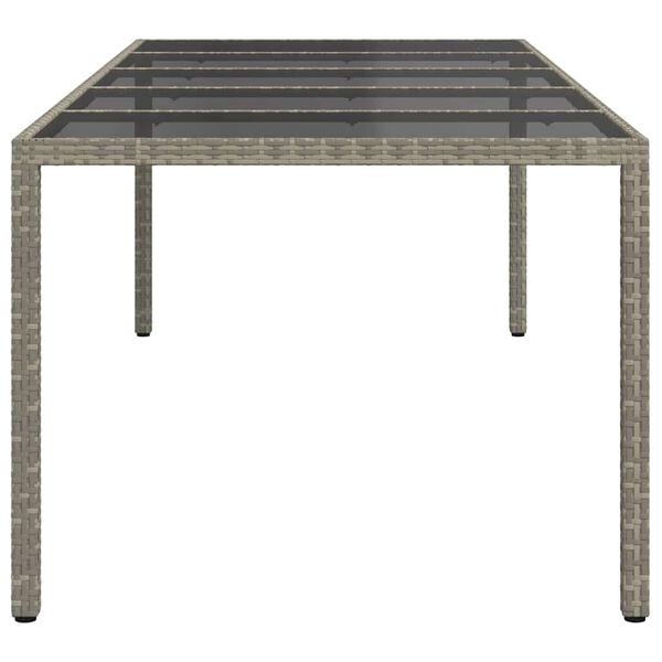 vidaXL Garden Dining Table Grey 98.43 x 39.37 x 29.53 in Poly Rattan