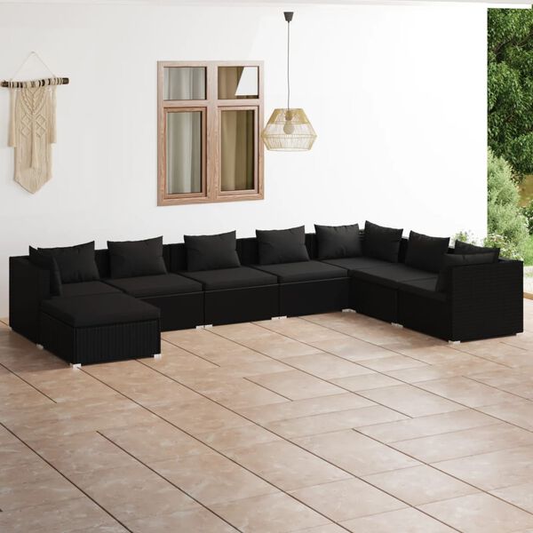 vidaXL Garden Lounge Set Black