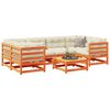vidaXL Garden Sofa Set Wax brown Solid pine wood 7 Piece