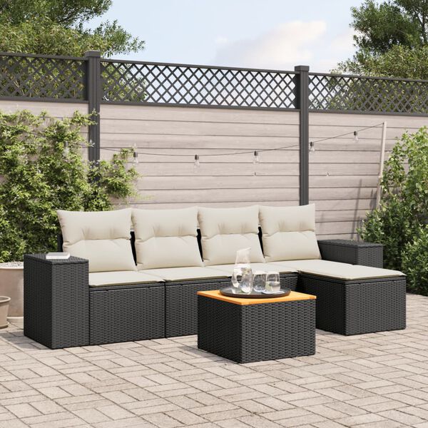 vidaXL Patio Sofa Set Black PE rattan Large Modular Patio Sofa Set