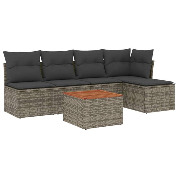 vidaXL Garden Sofa Set Gray