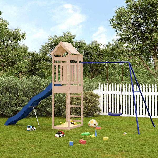 vidaXL Outdoor Playset Natural Pine, Blue