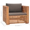 vidaXL 11 Piece Patio Lounge Set with Dark Gray Cushion Solid Teak Wood
