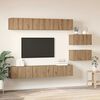 vidaXL TV Cabinet Set Wall-mounted Artisan Oak Engineered Wood