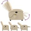 vidaXL Massage Recliner Chair Cream Fabric (100% polyester), metal, plywood