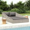 vidaXL Daybed Grey and Dark Grey (cushion) Steel and PE Rattan