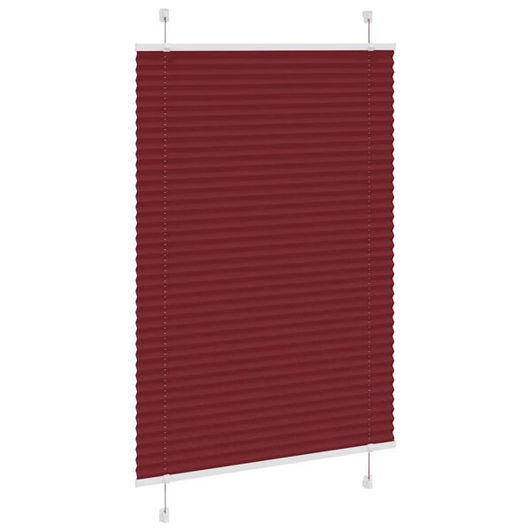 vidaXL Pleated Blind Bordeaux Red 100% Polyester 39.4 in x 39.4 in