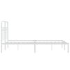 vidaXL Bed Frame White Steel Full Bed Frame Rectangular Modern