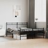 vidaXL Bed Frame Black Powder-Coated Steel 63 x 79 in Bed Frame