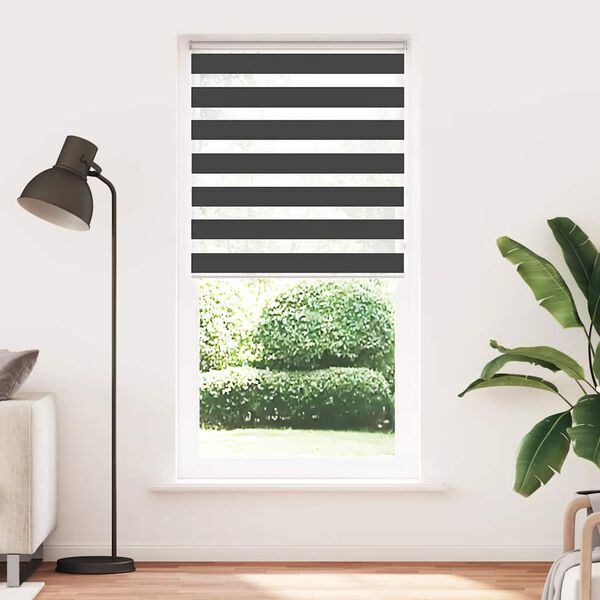 vidaXL Zebra Blind Black Polyester, Aluminum 37.4 x 90.6 in