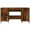 vidaXL Desk Smoked Oak Engineered wood, Iron 55.1 in x 19.7 in x 29.5 in