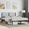 vidaXL Bed Frame Black Powder-Coated Steel Double Bed Frame