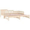vidaXL Day Bed Natural Wood Solid Pine Wood Double Convertible