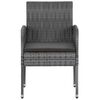 vidaXL Outdoor Dining Set Grey PE rattan, steel, solid acacia wood Compact