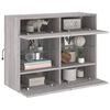 vidaXL TV Wall Cabinet Gray Sonoma Engineered wood, Glass
