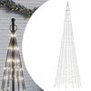 vidaXL LED Christmas Tree on Flagpole 1534 LEDs Cold White 196.9"