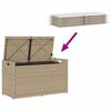 vidaXL Outdoor Storage Bench Beige Poly Rattan 39.4 in x 17.7 in x 22.4 in