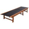 vidaXL Sun Lounger Dark wood, Black Acacia wood and textilene Full